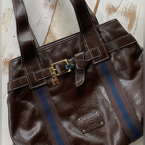 Tommy Hilfiger Y2K era faux leather purse NWOT dark brown shoulder bag vintage - Picture 1 of 15